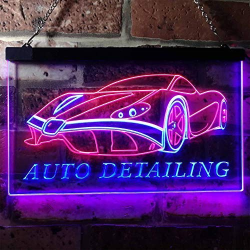 Body Shop Auto Detailing Dual LED Neon Light Sign